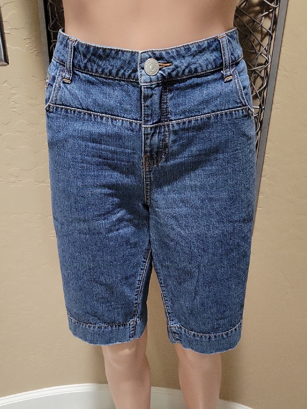 London Jean Classic High-Rise Denim Bermuda Shorts